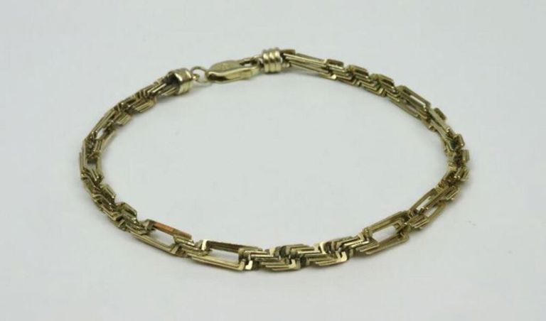 14k fancy link bracelet