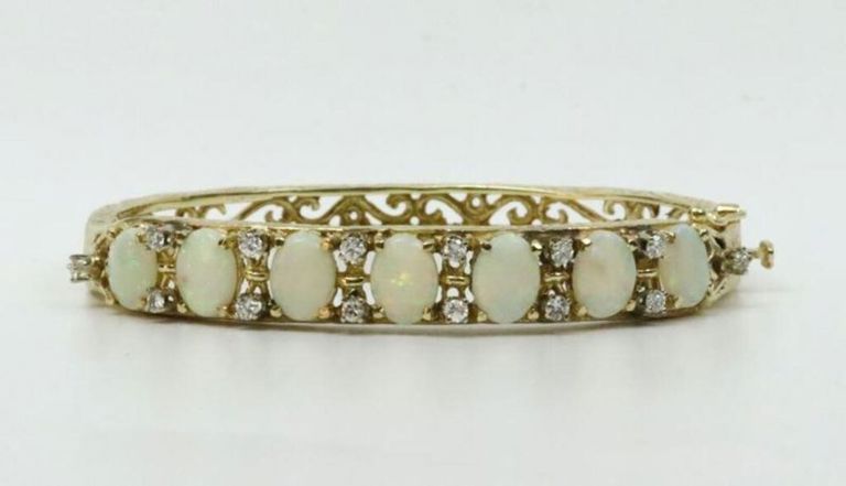 14k opal bangle bracelet