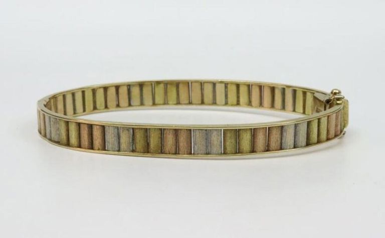 Italian 14k tricolor bangle