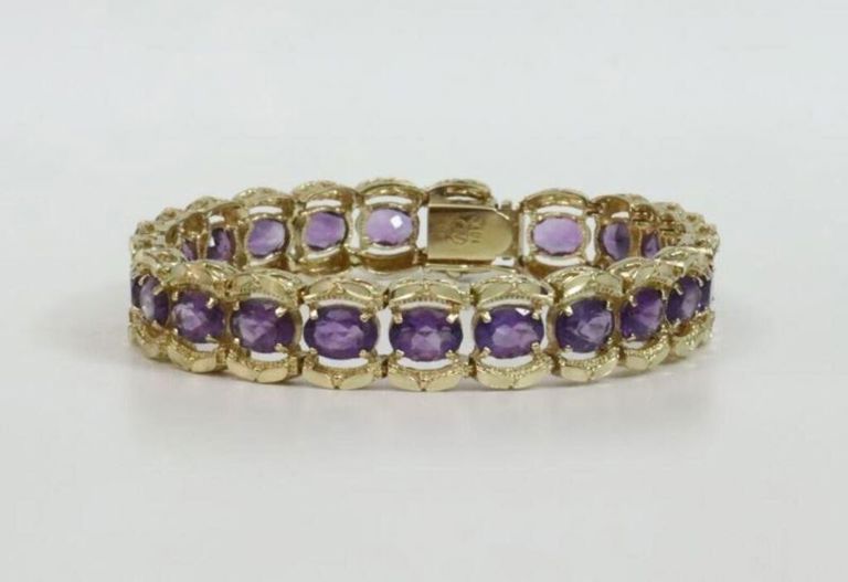 14k amethyst bracelet