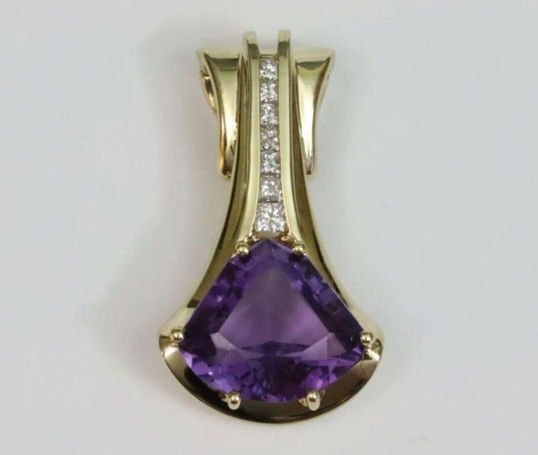 14k amethyst & diamond enhancer