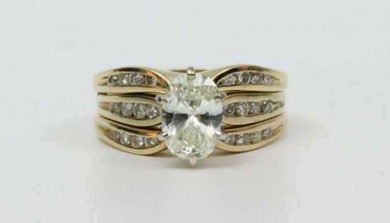 14k yellow gold diamond engagement ring