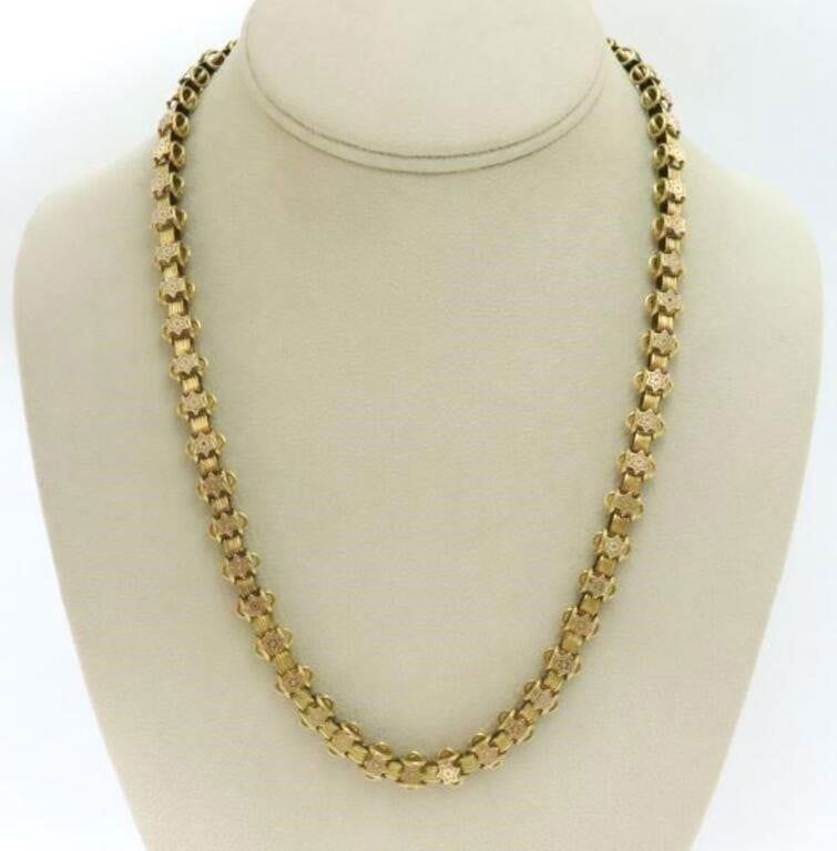 14k fancy link necklace