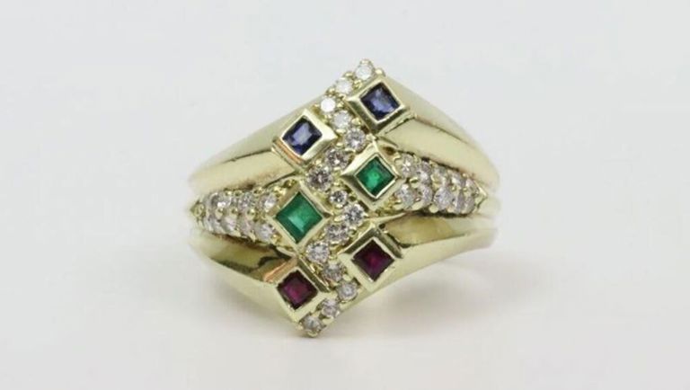 14k gold gemstone ring