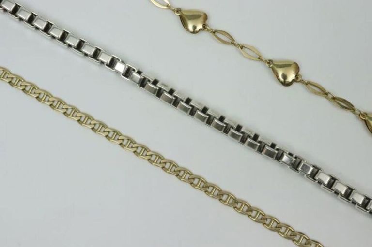 Gold and silver bracelets including Tiffany
