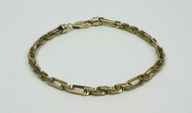 14k fancy link bracelet