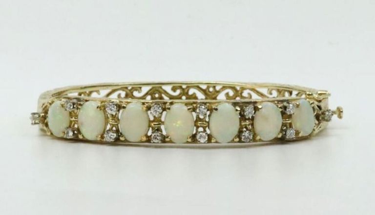 14k opal bangle bracelet