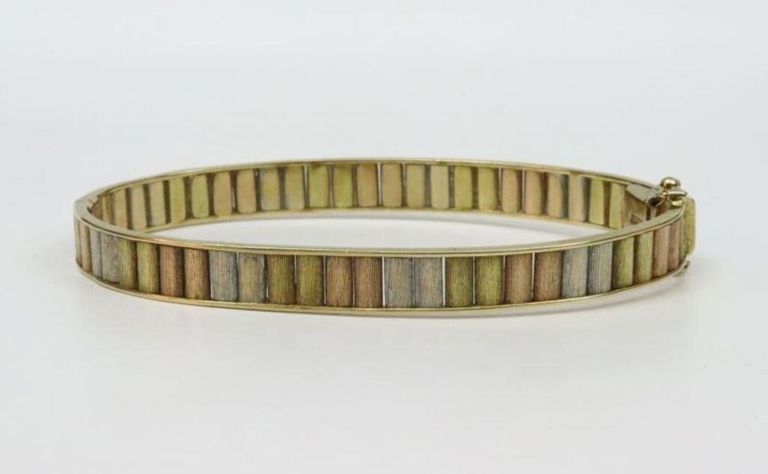 Italian 14k tricolor bangle