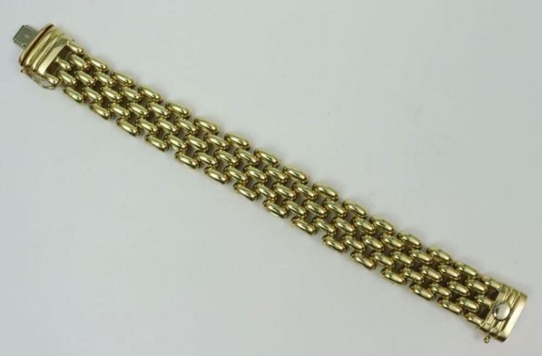 Italian 18k gold wide link bracelet