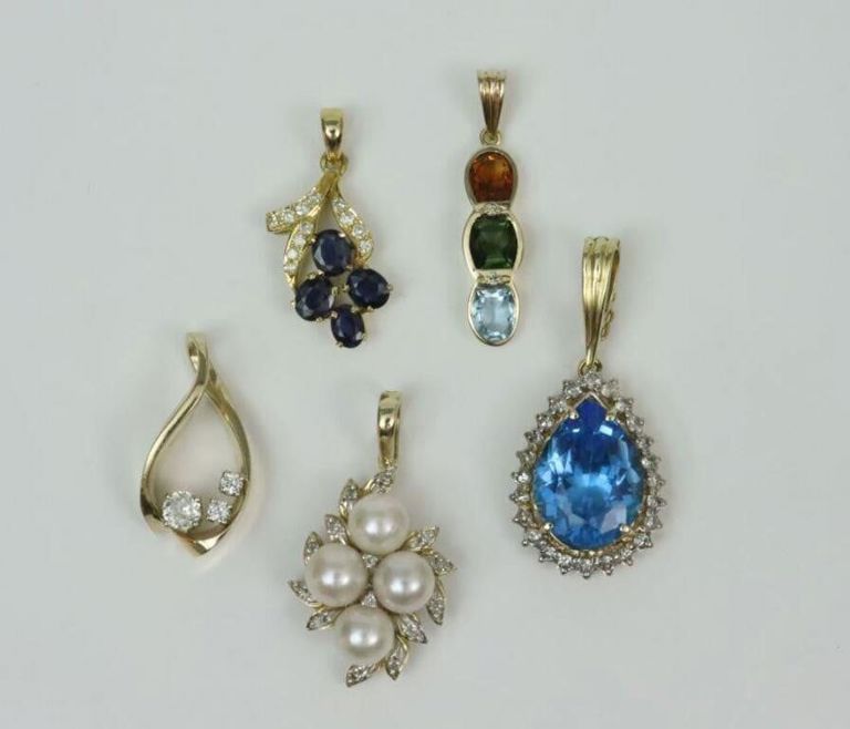 14k gemstone pendants
