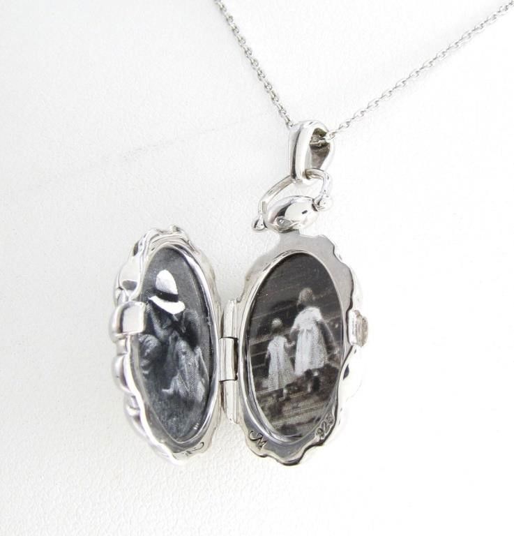 Monica Rich Kossan Sunburst sterling silver locket with chain