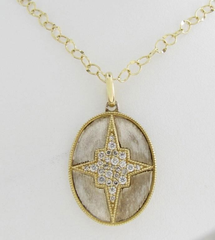Jude Frances 18k/sterling silver diamond pendant with chain