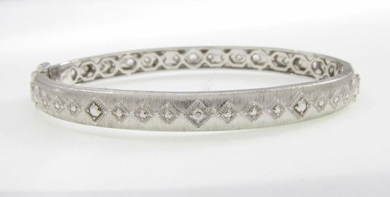 Jude Frances sterling silver white topaz bangle bracelet