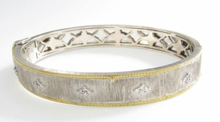 Jude Frances sterling, 18k diamond bangle bracelet