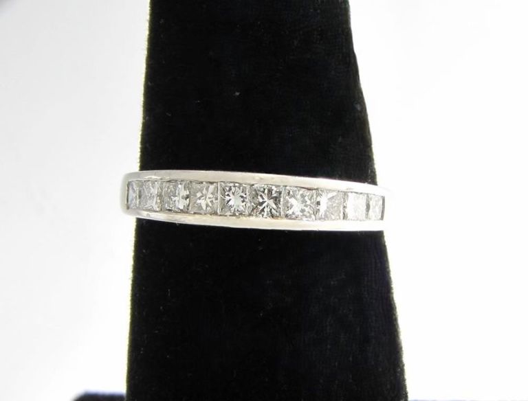 Platinum diamond stack band ring