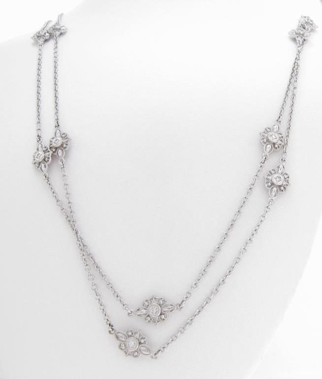 14k white gold 36" diamond necklace