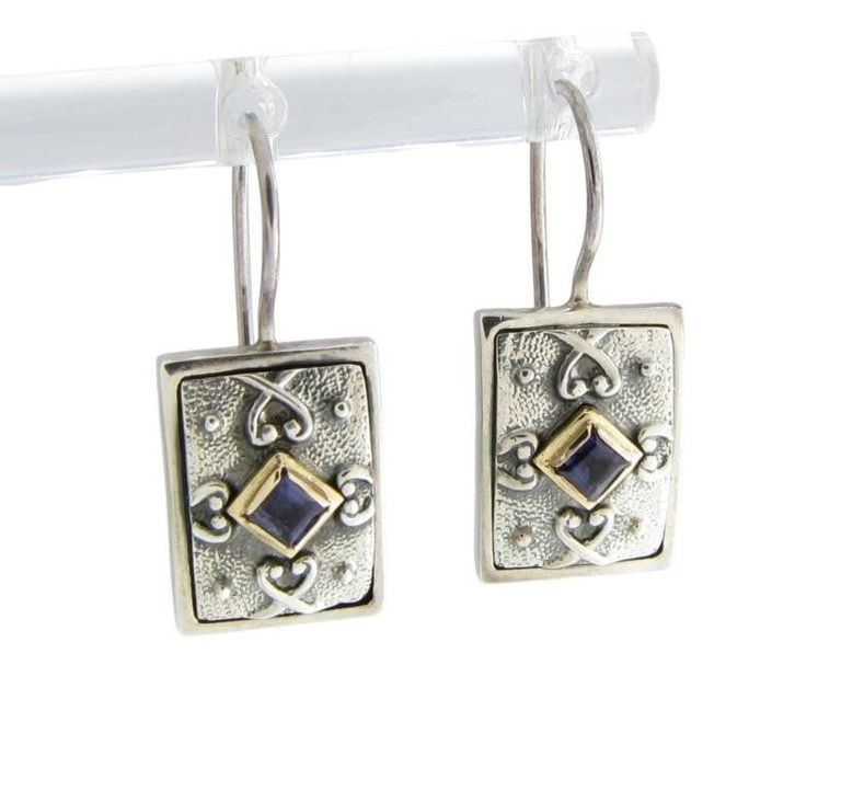 Pair of Anatoli sterling amethyst earrings