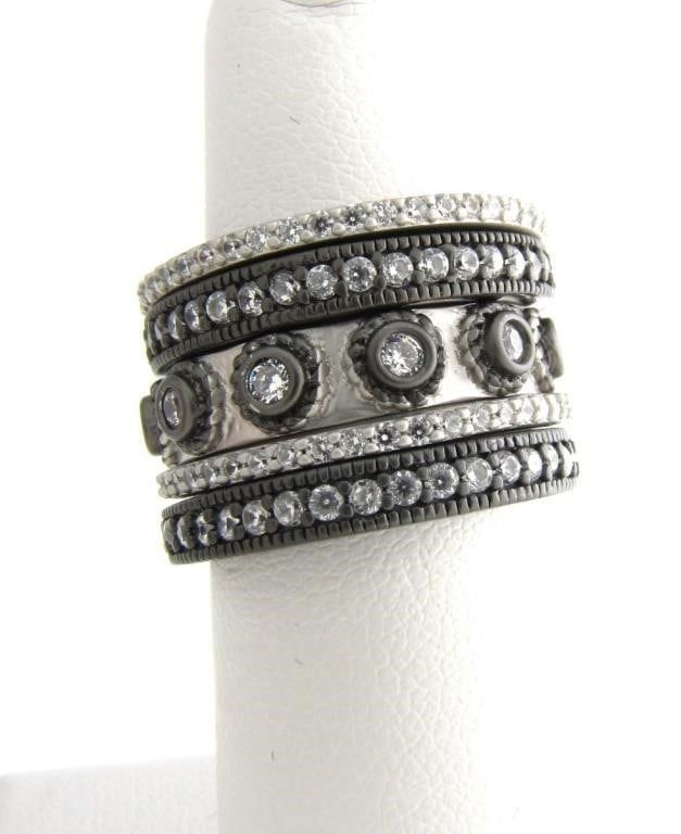 Five Frieda Rothman sterling silver stack band rings
