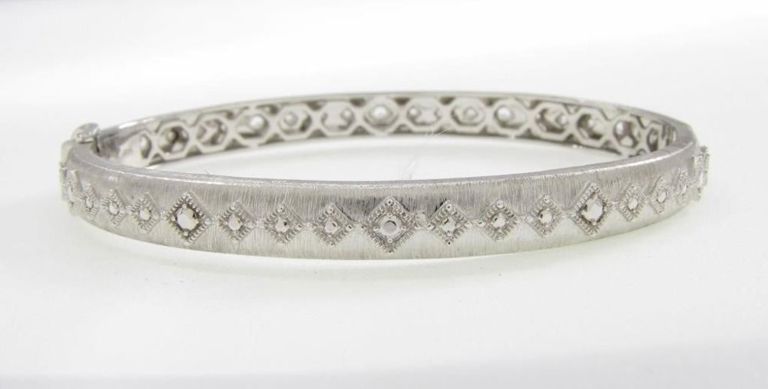 Jude Frances sterling silver white topaz bangle bracelet