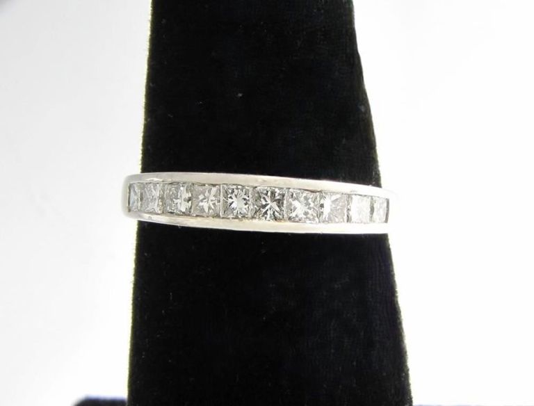 Platinum diamond stack band ring