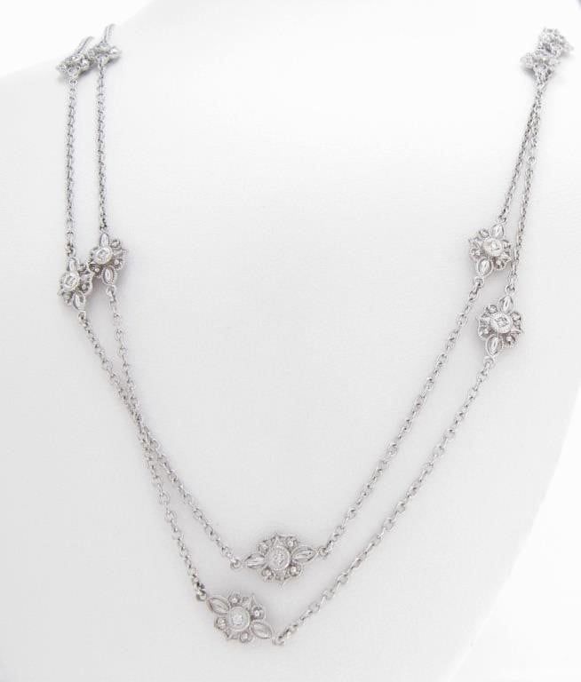 14k white gold 36" diamond necklace