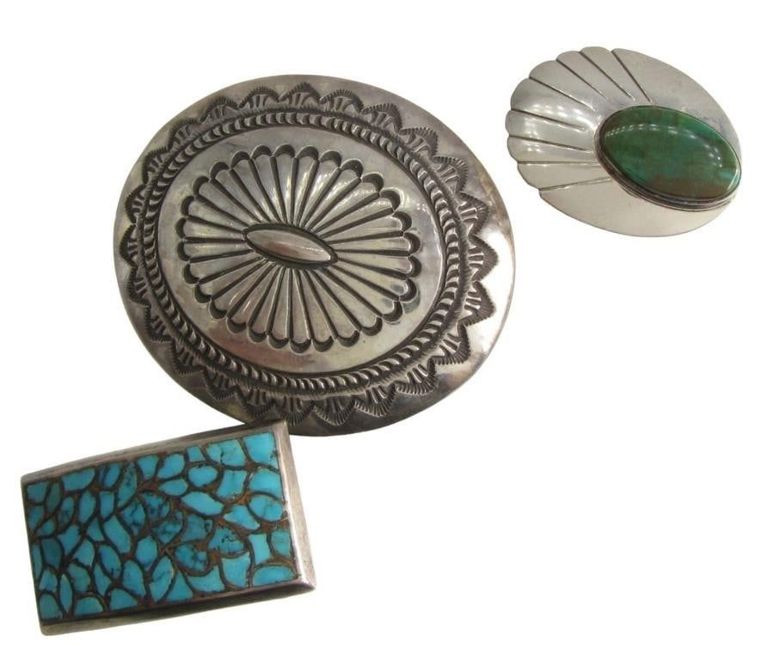 Three items of vintage southwest Native American jewelry