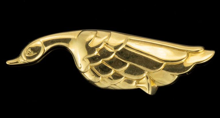 Vintage Tiffany & Co. 18k Yellow Gold Duck Brooch