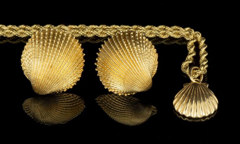 Vintage / Contemporary 14k Yellow Gold Shell-form Jewelry