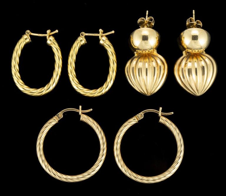 Vintage 14k and 18k Yellow Gold Earrings