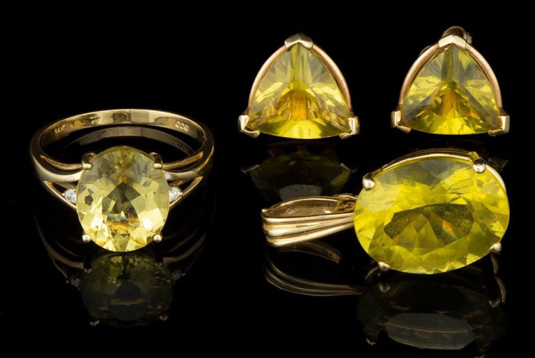 Vintage / Contemporary 14k Yellow Gold and Stone Jewelry