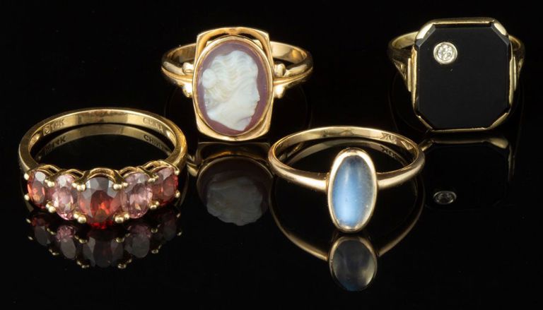 Vintage / Contemporary 10k and 14k Yellow Gold and Stone Rings