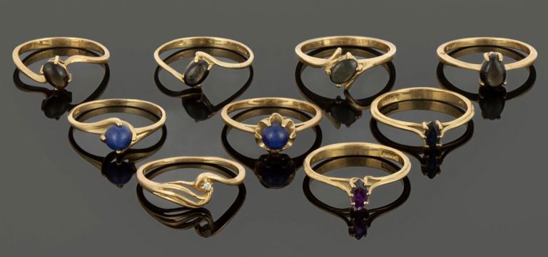 Vintage / Contemporary 10k Yellow Gold and Stone Rings