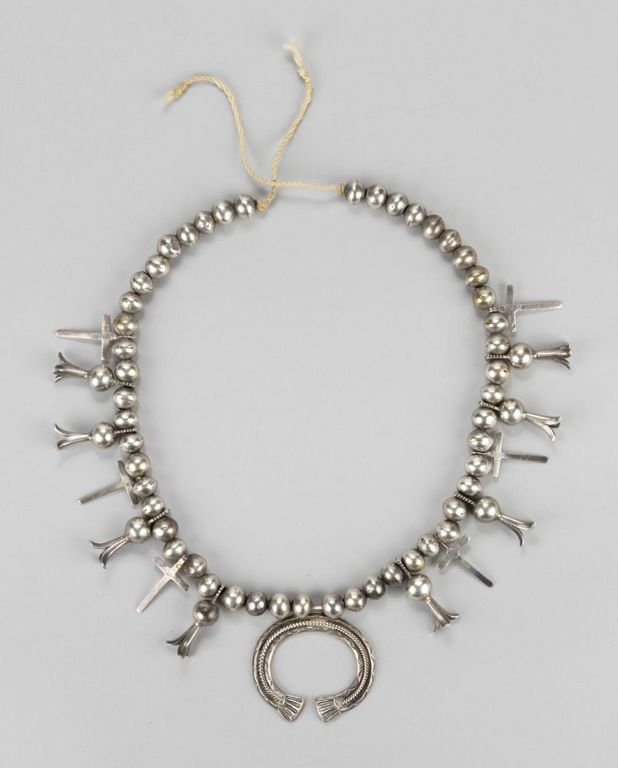 Native American Silver Squash Blossom Necklace