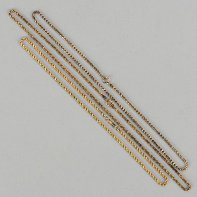 Antique / Vintage 10k and 10-14k Yellow Gold Necklace Chains