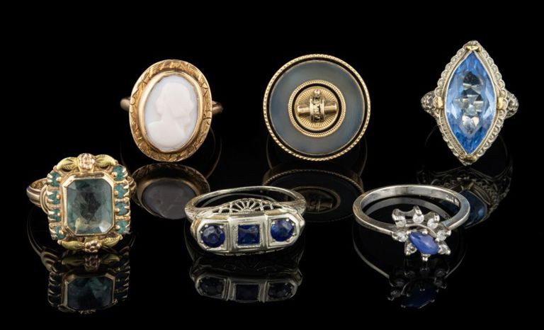 Antique and Vintage 10k and 14k Gold Lady's Rings