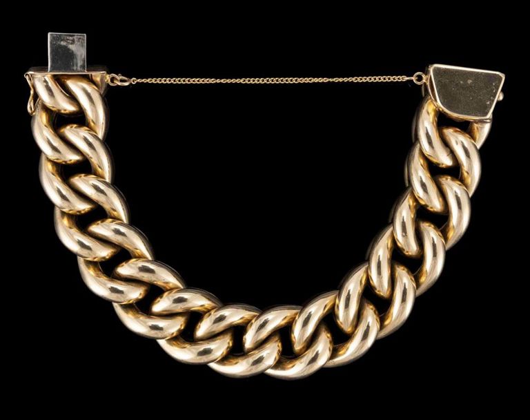 Vintage Tiffany & Co. 14k Yellow Gold Large Curb Chain Bracelet