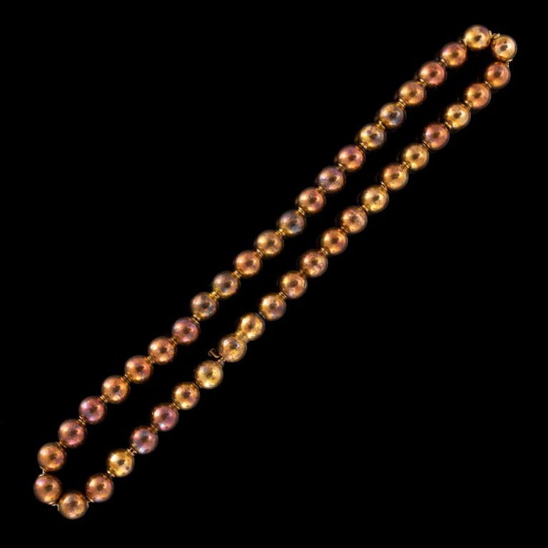 Vintage 14k Gold Beaded Collar / Choker Necklace