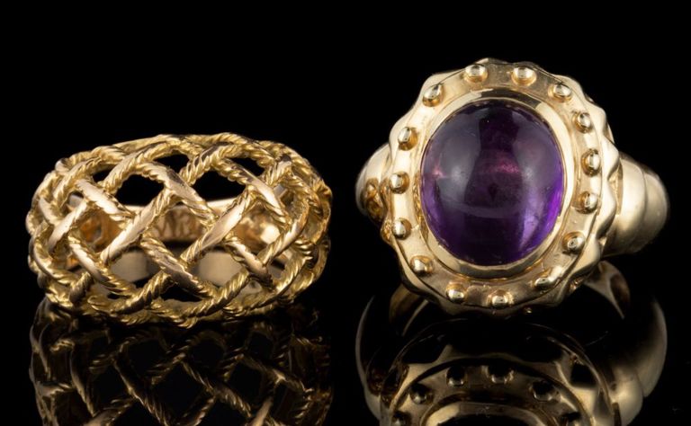 Vintage 14k and 18k Yellow Gold Lady's Rings