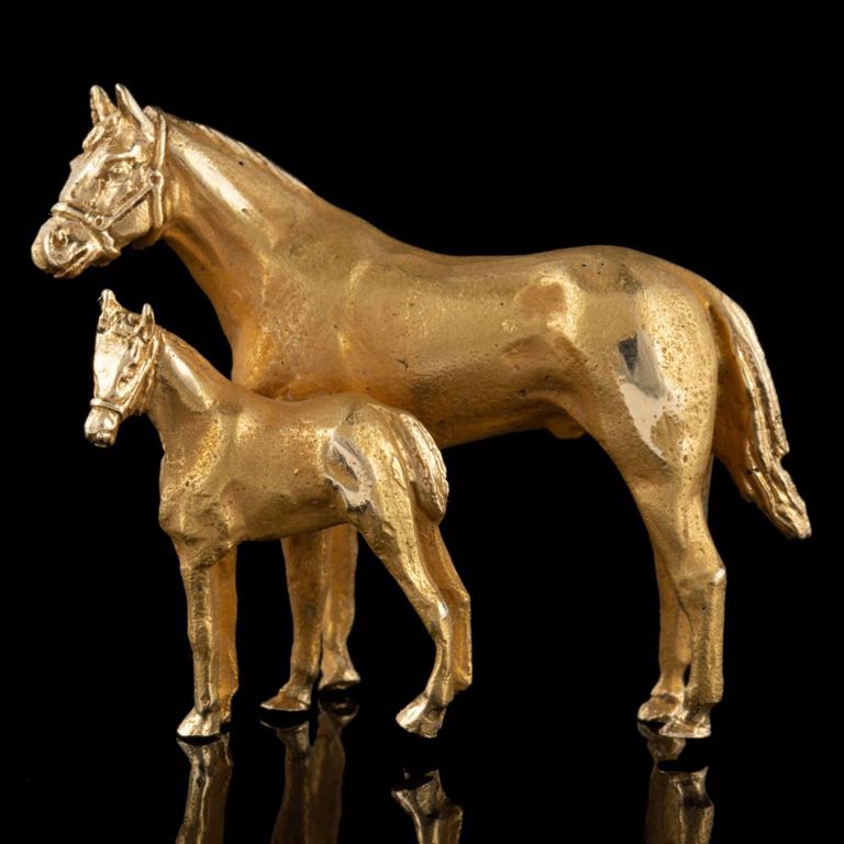 Vintage 14k Yellow Gold Horse Figural Brooch