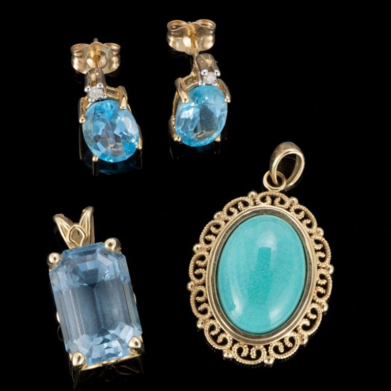 Vintage / Contemporary 14k Yellow Gold and Stone Jewelry