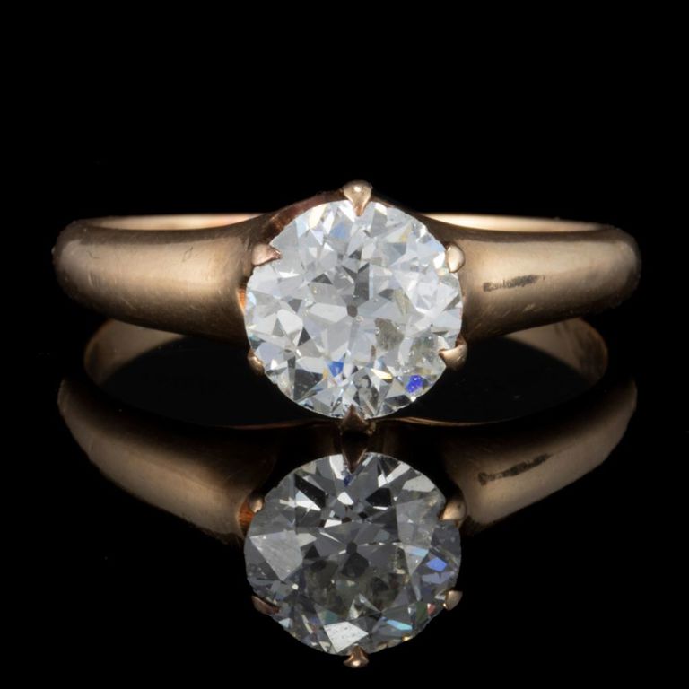 Antique / Vintage 14k Yellow Gold and Approx. 1.25 Ct. Diamond Lady's Ring