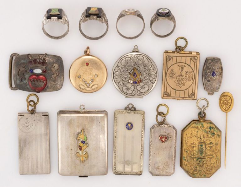 Assorted Antique / Vintage Masonic and Fraternal Sterling Silver