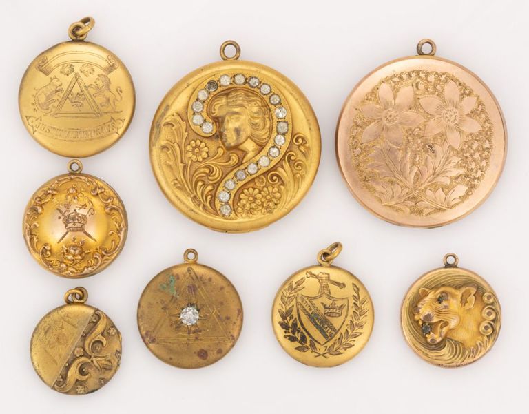 Knights of Pythias and Other Fraternal Engraved-decorated Lockets