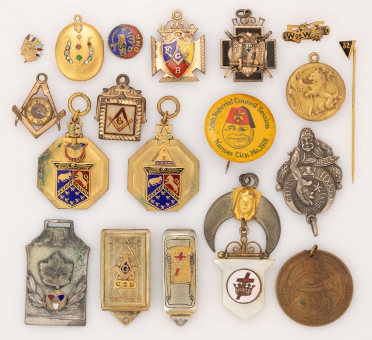 Antique / Vintage Fraternal Order / Societies Watch Fobs