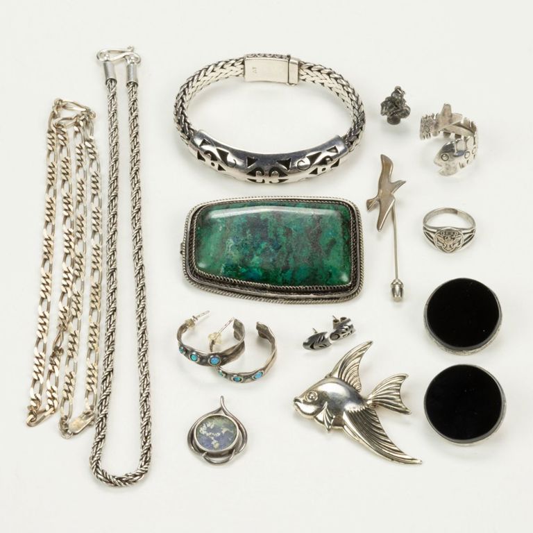 Vintage/Contemporary sterling silver jewelry, lot of 16 pieces