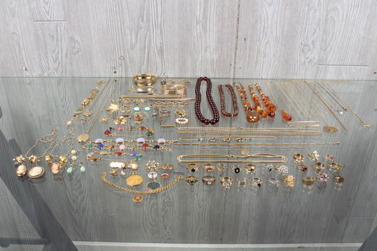 Large Estate Lot of Gf and Costume Jewelry
