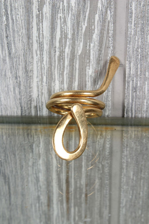 Cartier Style 18k Gold Dinh Van Ankh Ring