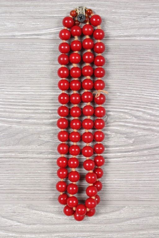 Amber Bead Double Strand Necklace