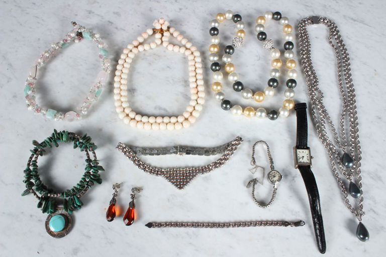 Grouping of Costume Jewelry, Some Sterling