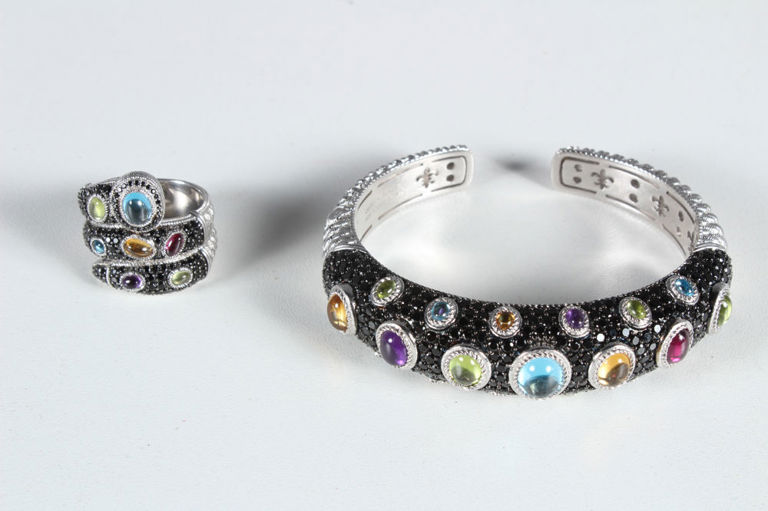 Judith Ripka Sterling Silver Bracelet and Ring Set
